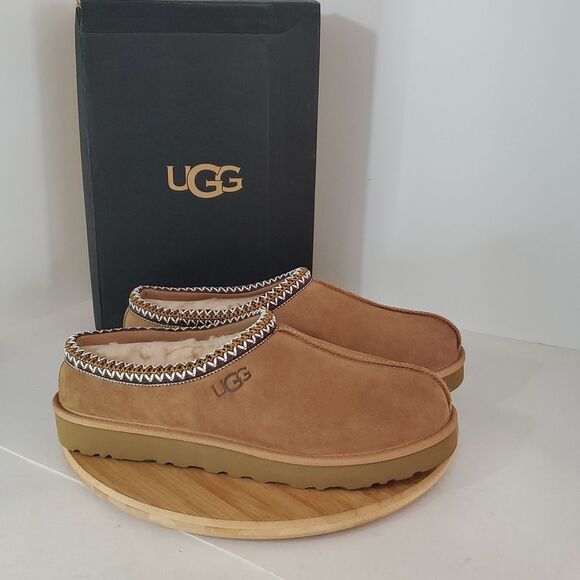 UGG Tasman Slipper Men's US 12 Chestnut Suede Wool NEW - Picture 1 of 15